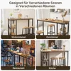 A collage of four images showing a bar table and stools in different settings: living room, dining room, restaurant, and kitchen. Podgląd zdjęcia produktu