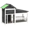 vidaXL Cuccia per cani grigia 143x60,5x109 cm in legno di Anteprima dell’immagine prodotto 1
