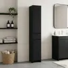 VidaXL Badkamerkast, zwart eikenfineer, 30 x 33 x 190 cm, Productafbeelding-voorbeeld 2