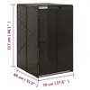 Contenitore per 1 bidone nero 70x80x117 cm in poly rattan Anteprima dell’immagine prodotto 6