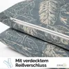 Bettwäsche 240x220 Baumwolle 3-teilig Bettbezug Blaugrau Produktbild-Vorschau 5
