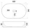 Lavabo Da Appoggio REA VANDA 61 WhiteOval Anteprima dell’immagine prodotto 7