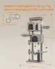 A diagram and a detailed image of a multi-level cat tree with dimensions and specifications. Produktbild-Vorschau