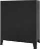 A black cabinet with two doors on a white background. Náhled obrázku produktu