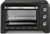 A black countertop oven with a silver trim and control knobs. Voir les images du produit