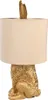 A gold-colored rabbit-shaped table lamp with a cream-colored lampshade, shown against a white background. Produktbild-Vorschau