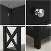 Tavolino a consolle 614088 nero, con telaio a forma di X, Anteprima dell’immagine prodotto 4