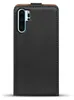 A black flip case for a smartphone is shown against a white background. Produktbild-Vorschau