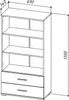 Schrank FAUSKE - 2 Schubladen - Weiß - Breite 69 cm, Höhe Produktbild-Vorschau 3