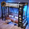Sweiko lit mezzanine, 90 x 200cm, cadre en fer , Avec barre Voir les images du produit 2