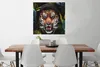MuchoWow® Poster Tiger - Blumen - Blau 75x75 cm - Wand Produktbild-Vorschau 2