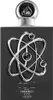 A black perfume bottle with a silver atomic symbol design and silver cap. Náhľad obrázku produktu