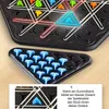 A close-up view of a triangular board game with colorful pieces and a smaller inset image showing a detail of the game. Produktbild-Vorschau