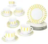 18szt serwis kawowy Split żółte paski porcelana 6 osób Podgląd zdjęcia produktu 1