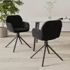 vidaXL Stoličky do jedálne 2 ks. Otočné čierne zamatové Náhľad obrázku produktu 2