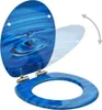 vidaXL Toaletní sedátko Soft Close Lid MDF Blue Water Drop Náhled obrázku produktu 1