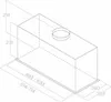 A technical drawing with dimensions of a range hood. Produktbild-Vorschau