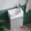 AQUALAVOS Waschbecken Handwaschbecken weiß eckig oval klein Produktbild-Vorschau 3