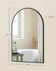 A mirror with dimensions shown, placed in a bathroom setting. Produktbild-Vorschau