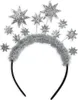 A silver glitter star-themed headband on a white background. Produktbild-Vorschau