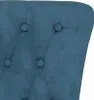 Polsterstuhl mit Hoher Rückenlehne Blau Samt Knopfheftung Produktbild-Vorschau 6