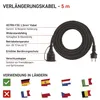 Verlängerungskabel 5 m / 1 Steckdose / schwarz / Gummi-Neopren / 250 V / 1,5 mm2 Voir les images du produit