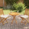 A wooden folding table and chairs set on a patio, with drinks on the table. Produktbild-Vorschau