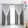 Gardine Aushöhlen Stern Vorhang Doppellagiger Voile Produktbild-Vorschau 1