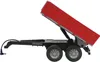 A red dump trailer is shown from the side with the bed tilted up. Produktbild-Vorschau