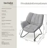 A diagram showing the dimensions of a chair, with accompanying text detailing product specifications. Náhled obrázku produktu