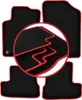 Tappetini in velluto Nero/Rosso per Peugeot 207CC 2006-2012 Anteprima dell’immagine prodotto 1