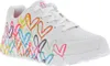 A white sneaker with colorful heart designs printed on the side. Anteprima dell’immagine prodotto