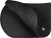 A black saddle pad with a diamond-stitched pattern is shown, with one side partially lifted to reveal the underside. Anteprima dell’immagine prodotto