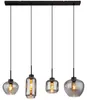 Hängelampe, 4 Flammig, Rauchglas, schwarz, L 99,5 cm Produktbild-Vorschau 6