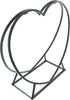 A black metal heart-shaped firewood rack on a white background. Produktbild-Vorschau