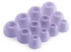 A collection of purple silicone ear tips for headphones. Produktbild-Vorschau