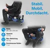 Two images of a person using a rolling mechanic's stool with tool storage. Produktbild-Vorschau