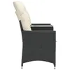 vidaXL Gartensofa 2-Sitzer Verstellbar mit Tisch Schwarz Produktbild-Vorschau 5