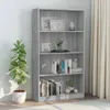 vidaXL Bücherregal 4 Fächer Grau Sonoma 80x24x142 cm Produktbild-Vorschau 2