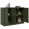 The Living Store Credenza verde oliva 99x39x73 cm Acciaio Anteprima dell’immagine prodotto 6