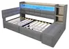 Samt Schlafsofa mit USB & Typ-C, LED-Licht, 2 Schubladen & Produktbild-Vorschau 12