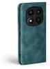 A teal flip case for a smartphone is shown from a side-angle. Produktbild-Vorschau
