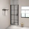 vidaXL Sprchové dvere z tvrdeného skla 91x195 cm čierne Náhľad obrázku produktu 2