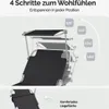 A diagram showing the adjustable angles of a lounge chair. Produktbild-Vorschau