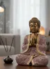 Buddha Statue Amara Flieder Gold Polyresin 41cm Handbemalt Produktbild-Vorschau 1
