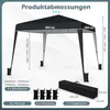 Nastavitelný vodotěsný výklopný altán, 3x3m, černý Náhled obrázku produktu 2