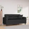 vidaXL 2-Sitzer-Sofa mit Kissen Schwarz 140 cm Produktbild-Vorschau 2