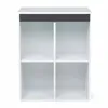 Bücherregal mit 4 Fächern Raumteiler Standregal Wandregal Produktbild-Vorschau 4