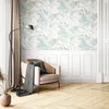 NEWROOM Tapete Blau Vliestapete Blätter - Mustertapete Produktbild-Vorschau 4