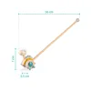 A wooden dinosaur push toy with dimensions indicated by measurement lines and text. Anteprima dell’immagine prodotto